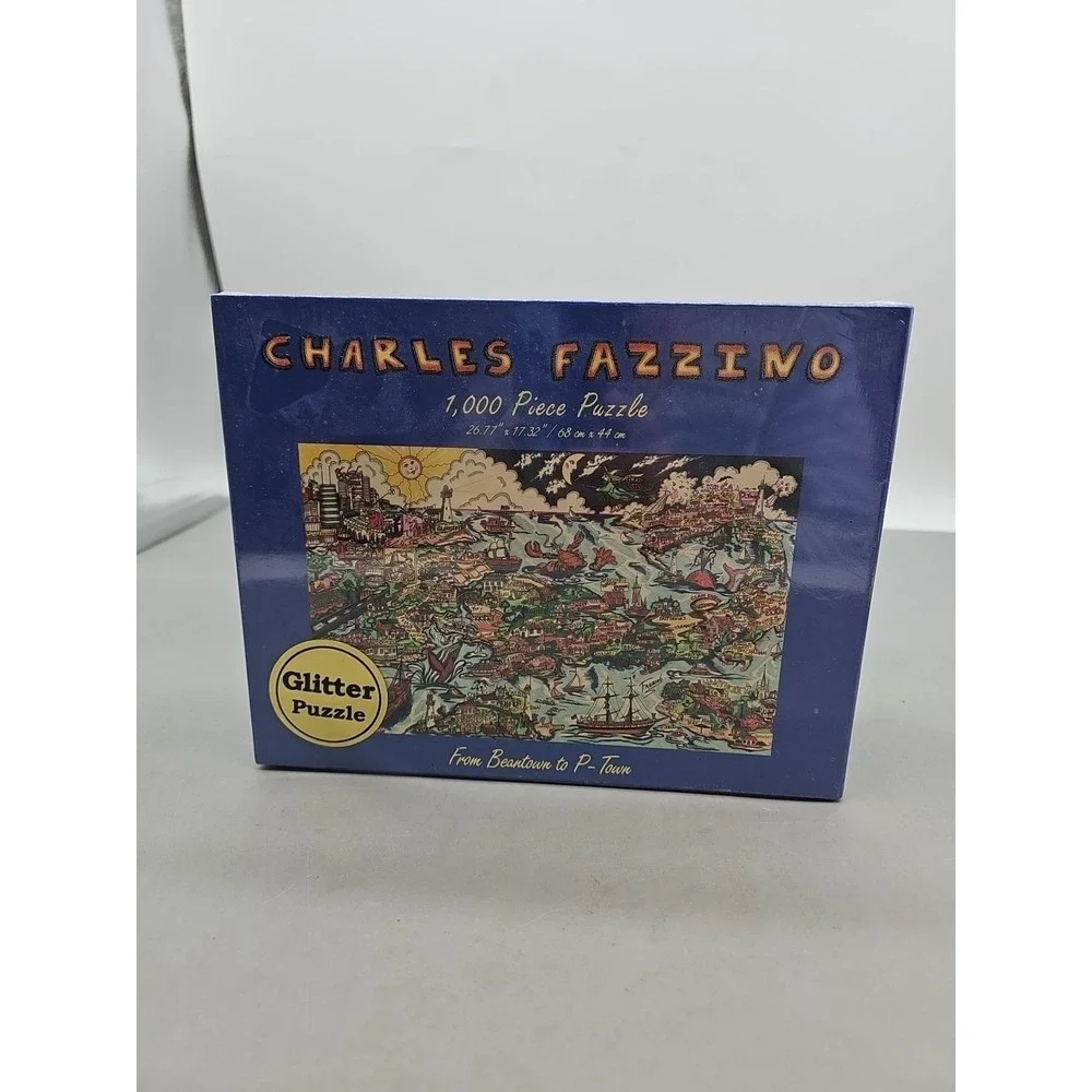 Charles Fazzino 'Historically Boston' 1000 Piece Glitter Puzzle Brand New Sealed